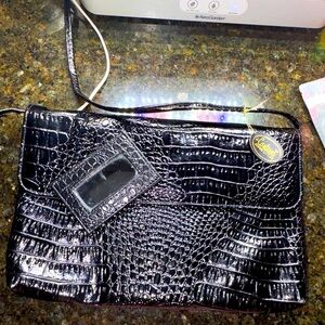 New Vintage Contessa genuine Leather crocodile embossed shoulder purse/clutch